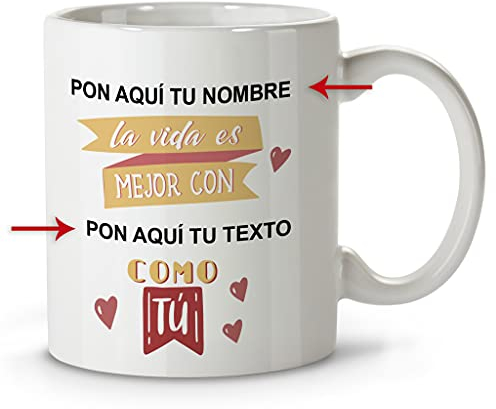 LolaPix Tazas originales. Tazas personalizadas. Tazas desayuno originales. Tazas con frases. Regalos personalizados. Vida Rojo