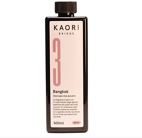 Profumatore Bucato Lavatrice KAORI BRIDGE - Profumo per Bucato di Alta Profumeria a Lunga Durata - Linea Profuma Biancheria con Essenza Bucato Super Concentrata (03-Bangkok, 500 ml)