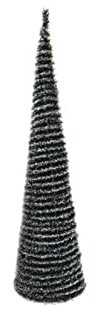 Albero di Natale Slim Richiudibile INNEVVATO Pop-UP 150 cm Verde con Base a Croce in Metallo Decorazioni Natalizie Conico