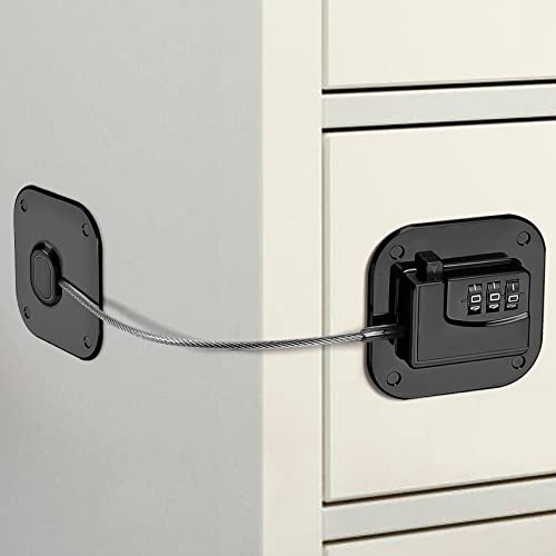 Yosemy Cerraduras de Seguridad para Niños con Contraseña Digital Cerradura de Nevera Bloqueo de Seguridad Cierres para Ventanas Armarios Puertas Nevera, Negro 1 Pieza