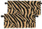 Batmerry Volant-Vorhänge, rotgoldfarben, Afrika-Zebramuster, schwarze Fensterbehandlung, Küchenvolants, mehrschichtiges Polyester, Verdunkelung für Wohnzimmer/Badezimmer, 2 Stück, 132,1 x 40,6 cm