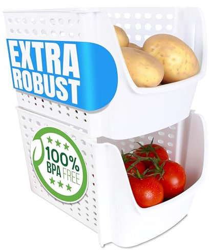 DecoBella® Kühlschrank Aufbewahrungsboxen | 2x Stück | Kühlschrank Organizer stapelbar | 29x21,5x15,9 cm | Kühlschrank Boxen – Praktische Aufbewahrungsbox für mehr Ordnung in der Küche