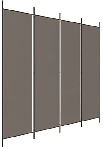vidaXL Paravent 4-TLG. Raumtrenner Raumteiler Trennwand Umkleide Sichtschutz Spanische Wand Wohnzimmer Schlafzimmer Anthrazit 698x180cm Stoff