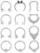 Zolure 16G Surgical Steel Septum Ring Septum Piercing Jewellery Clicker Horseshoe Nose Hoop Rings Eyebrow Lip Earring Tragus Helix Cartilage Daith Conch Body Piercing Jewellery 8-10 mm