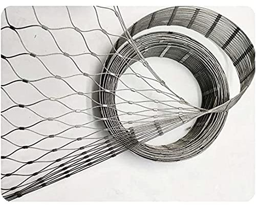 Edelstahl-Drahtseilnetz-Rolle, 2,0 Mm Flexibles Edelstahl-Maschendrahtkabel Kette Gegen Absturz In Großer Höhe Schnappverbindung Zoo-Zaun Sportplatz-Schutzzaun (Farbe : Silver-2mm, Größe : 3x10m)