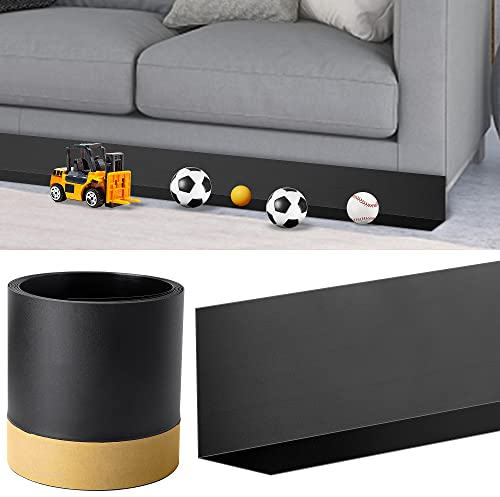 Vusddy Spielzeugblocker Couch, 3 m Sofa Lücke Blocker für Haustiere, Selbstklebend Spielzeug Barriere Unter Möbel, Schneidbar Möbelspalt Blockierbrett, um zu verhindern, dass Dinge Gehen(Black)
