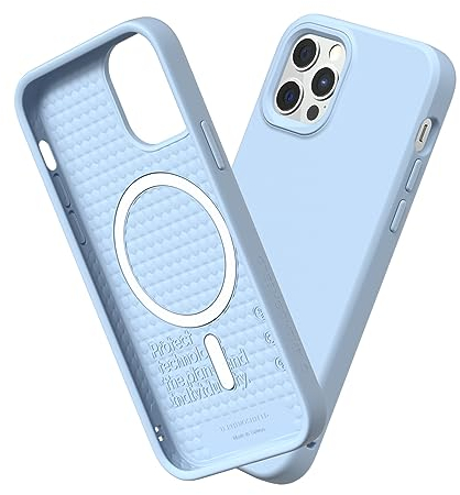 RhinoShield Case kompatibel mit [iPhone 12/12 Pro] | SolidSuit -MagSafe -kompatibel -Stoßdämpfende & schlanke Schutzhülle mit Premium Finish - 3.5 Meter Fallschutz - Gletscherblau