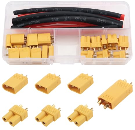 YIXISI 15 Pairs XT30 Battery Connettore, XT30 Connettore Spina, XT30 Connettore Maschio Femmina, con Tubo Termoretraibile, per Batteria Lipo RC Aerei Auto