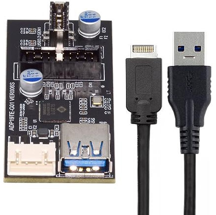chenyang Multiplicateur de port USB 3.1 type E vers USB 3.0 19/20 broches et USB 3.1 type E HUB Adaptateur PCBA avec câble d'alimentation SATA