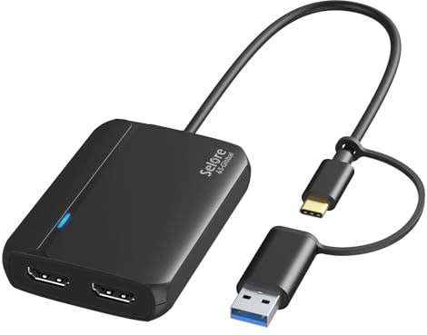Adaptador USB 3.0 o USB C a Dual HDMI, adaptador dual HDMI 4K & 1080P, adaptador USB C a HDMI, ampliación de monitores duales para Mac y Windows, convertidor tipo C a HDMI compatible con M1/M2 Mac,