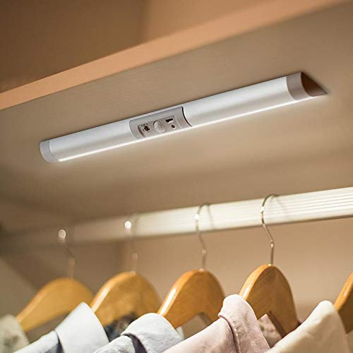 Joyzy Lampe LED Rechargeable, 33CM LED Cuisine avec Détecteur de Mouvement Intérieur, Lumière Sans Fil, Éclairage LED Cuisine Sous Meuble, Veilleuse pour Cuisine Placard Armoire Escalier Couloir