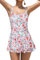 SHEKINI Maillot de bain une pièce rétro pour femme - Robe de bain élégante - Robe de bain plissée - Grande taille - Jupe de natation pour femme, Les fleurs roses, S