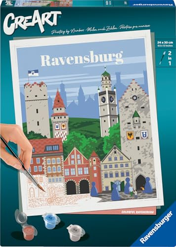Ravensburger CreArt 23685 - Farbenfrohes Malen nach Zahlen Erwachsene, DIY Malset mit Pinsel und Acrylfarben, Geschenk für Frauen und Männer, Malen für Erwachsene