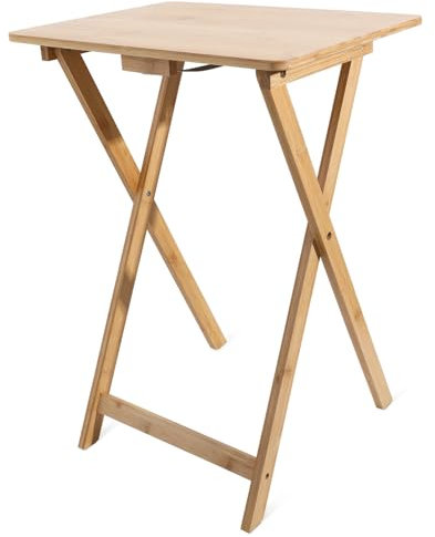 HOLIDYOYO Klappbarer Tv-tabletttisch Aus Holz Sofa-couchtisch Tablett Mini-klappschreibtisch Natürlicher Stil Robustes Material Platzsparendes Design