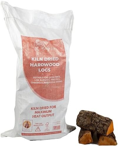 Comfort Wood Fuels - Troncos de Madera Seca al Horno, Certificado FSC, listos para Quemar, Alta Salida de Calor, Bolsa de Maletero de 60 L