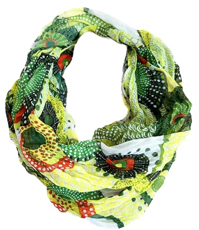 J26 Blumen Mandala Farbverlauf Seide Sommer Loop Verlauf Regenbogen Rainbow Silk Uni Rundschal Schlauchschal Stola Schal leicht (A Gelb)