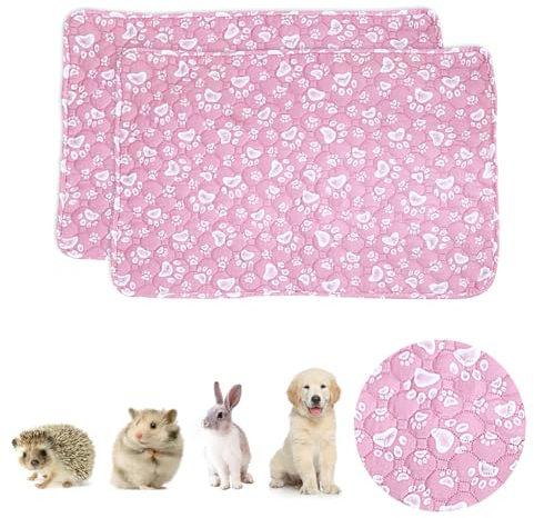 FineInno 2Pcs Doublures de Cage pour Cochon d'Inde 70 x 50cm imperméable et Réutilisables Coussinets de Tapis de Pipi Cochon d'Inde pour Petits Animaux Lapin Hamsters