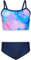 Aquarti Mädchen Bikini Set Bustier Bikinislip Zweiteiliger Badeanzug, Farbe: 038B Tie Dye Dunkelblau/Lila/Rosa, Größe: 158