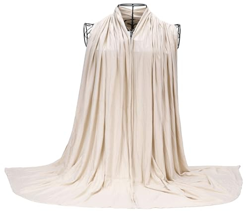 Ever Bloom Kopftuch Damen Hijab für muslimische Frauen lang- Muslim Kopfbedeckung Schal Atmungsaktiv - Premium 190 x 70 cm, Schal Farben:New Beige