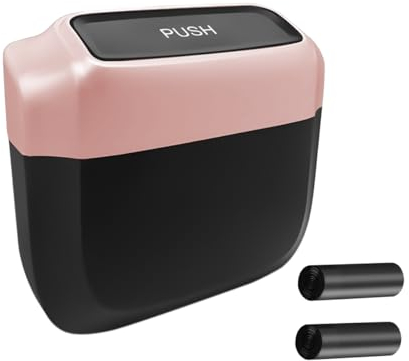 JNNJ Mini Cubo De Basura Coche, Contenedor Basura Pequeño Coche Con Tapa, Cubo Basura Para Coche Plástico Prueba Fugas, Papelera Multifuncional Para El Asiento Delantero Trasero Coches(Rosa)