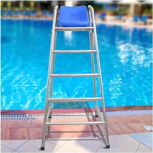 AviiSo Piscine Escalier de Piscine Chaise de Sauveteur d'acier Inoxydable, 120 cm 150 cm 180 cm de Haut Chaises surélevées Robustes pour Adultes pour Piscine Patio Plage lac, Charge 660 LB (Size : H