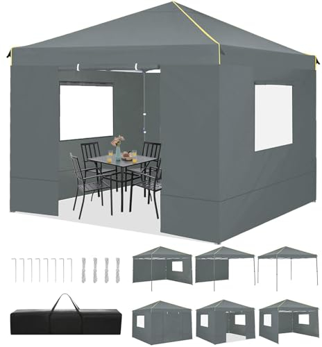 COBIZI Barnum Pliant 3x3m Tonnelle Pliante 3x3 Tonnelle de Jardin Exterieur Imperméable Professionnel Tente de Reception avec 4 Parois Latérales Tonnelle Tente UV 50+