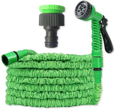 OLYSPM Tubo Acqua Giardino,Tubo Estensibile da Giardino,Tubo Irrigazione con Raccordi da 1/2,3/4 e Pistola a 7 Modalità,Tubo da Giardino con 50FT, 75FT, 100FT, 125FT