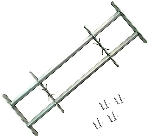 AUUIJKJF Verstellbares Sicherheitsgitter für Fenster mit 2 Querstangen 500-650 mm, passend für Möbel
