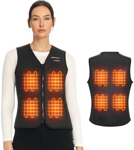 KEMIMOTO Women's Heated Vest, Rechargeable Heated Vest 3 Stalls Adjustable Temperature Warm Jacket, Electric Heated Gilet 8 Heating Zones, Outdoor Motorcycles Activities(Battery Pack Not Included)