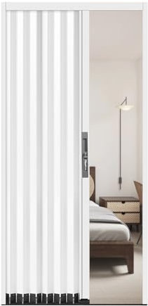 Porta a Soffietto da Interno Alluminio Porta Interna a Soffietto con Serratura E Chiave, Divisorio per Stanza/Porta Armadio/Porta Temporanea per Porta, Porta Scorrevole Pieghevole per Bagno(80x210cm