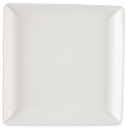 FRANZ MENSCH 500 Stück NATUREStar Teller Eleganza, quadratisch | Zuckerrohr, weiß, L: 22cm, B: 22cm, H: 2cm, Karton, Einwegteller, Zuckerrohrteller, Einmalteller