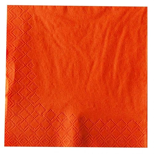 1000 Stück Cocktail-Servietten 24 x 24 cm | 3-lagig, FSC®-zertifiziert, orange, L: 24cm, B: 24cm