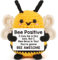 Calkkrer Pocket Hug Positive Biene Häkeltiere, Taschenumarmung Glücksbringer, Positive Geschenke Mutmacher, Gelbe Gehäkelte Kuscheltiere Mit Positiver Karte