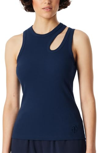 Schiesser Damen Damen Trägertop Doppelripp mit Cut Out Organic Cotton 150 Years T-Shirt