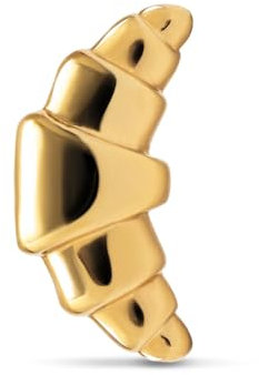 SINGULARU - Einzelner Ohrring Croissant. Messing mit 18 Karat Vergoldung und Silikonverschluss. Schmuck für Damen.