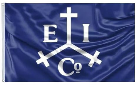 East India Trading Company Flagge, UV-beständig, doppelseitig, bedruckt und doppelt genäht, 150D Polyester, 90 x 150 cm, Blau