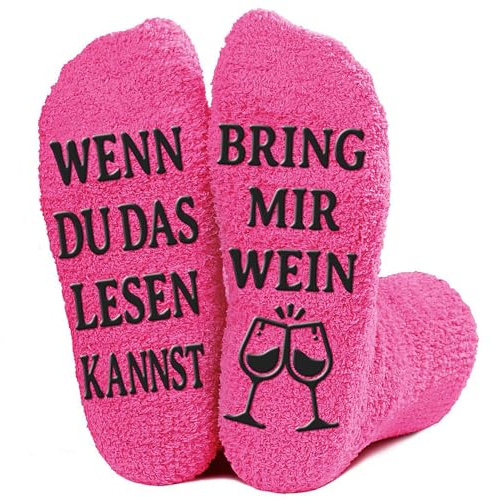Gemtte Lustige Socken Wein Geschenk für Damen, WENN DU DAS LESEN KANNST BRING MIR WEIN, Geburtstagsgeschenk für Weinliebhaber Frauen Mutter