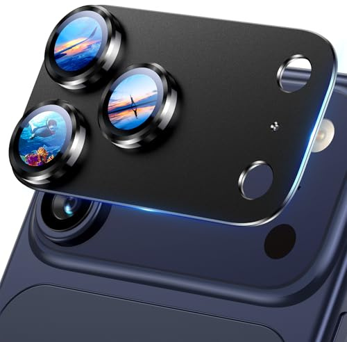 UniqueMe for iPhone 17 Pro Max Camera Lens Protector - 1 pack Black | All-in-One Aluminum Alloy Metal, Strong Drop Protection, Easy Installation, Full Coverage, Well-fitting