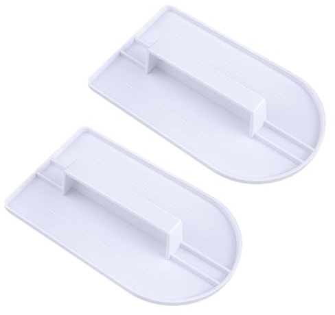 2Pcs White Plastic Fondant Smoother Tool Set Icing Scraper with Handle for Cake Decorating and Surface Smoothing