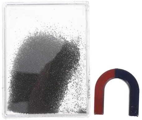JECOMPRIS Eisenpulver für Magnetfeldlinien: Physik Experimente Lehrmittel für Schüler - Magnetismus Wissenschaft Unterricht (9,4x7,0 cm)