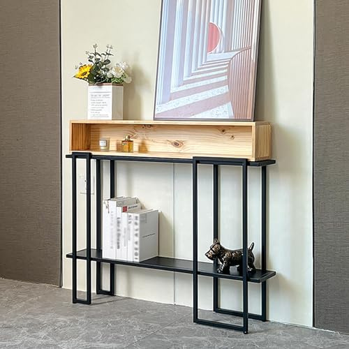 XRRJFYH Table Console avec Rangement, Console Entree Étroit, Console Meuble Rustique, Console Bois, Tables Consoles de Salon(120x20x85cm/47x8x33.5in)