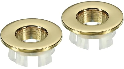 2 Pcs Sink Overflow Ring,Brass Sink Overflow Cover,Bathroom Sinks Overflows Cover,Bathroom Sinks Overflows Ring,Insert Hole Trim Accessories for Kitchen,Bathrooms,Bathbub,Washbasin