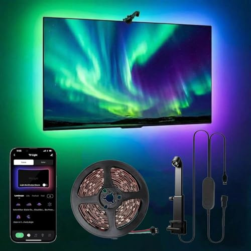 Lumina Pro TV Immersion Kit - WiFi TV Backlight with Camera - RGB Smart TV Lights for 55-65 inch TVs - App & Voice Control, Music Sync, High-Density LED Strip (2026 Upgraded Edition) (16.4Ft)