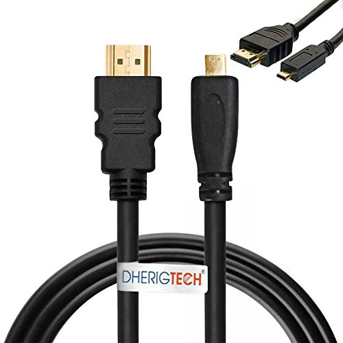 DHERIGTECH 3M GOLD PLATED HIGH SPEED MICRO HDMI CABLE FOR CAMERA PANASONIC LUMIX DMC-LX100, HD DISPLAY