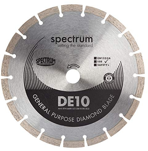 OX DE10-230/22 General Purpose Spectrum Standard Diamond Blade, Multi-Colour, 230/22.23 mm