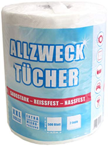 Fripa Tissue AllzweckReinigungstücher, weiß, auf Rolle