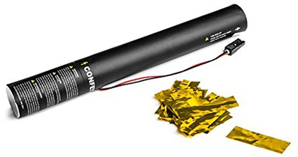 Luftschlangen Kanone 40cm gold metallic, elektrisch