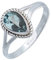 mantraroma Damen Ring Silber mit Stein blau Topas Edelstein blau dezent verspielt