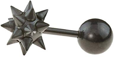 BlackAmazement Ohrstecker Piercing Tragus Helix Barbell Spikes Stachel Ball Kugel 316L Edelstahl Gold Silber schwarz Herren Damen (Schwarz)