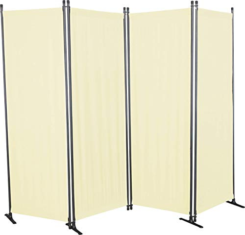 Angerer Freizeitmöbel GmbH Paravent - Raumteiler & Raumtrenner Sichtschutz - Outdoor Paravent für Windschutz & Schatten auf Balkon (4-teilig, Swingtex Elfenbein)